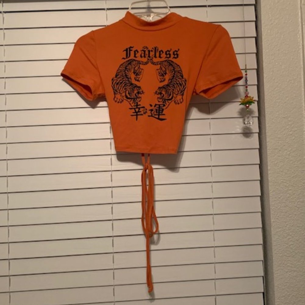 Fearless Orange Open-Back Crop Top - Picture 3 of 7